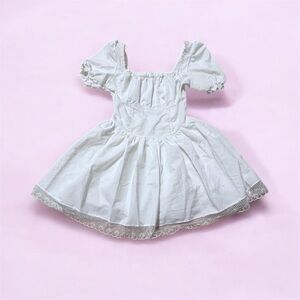 Elegant White Lace Trim Dress